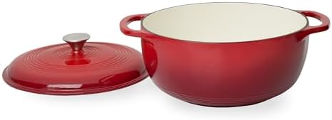 Mercer Culinary Enameled Cast Iron Round Dutch Oven, 6 qt., Red - Image 2