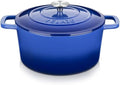 Velaze 6 QT Enameled Cast Iron Dutch Oven Pot with Lid, Blue by Velaze