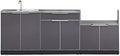 NewAge Products Classic Series 4PC Aluminum Slate Gray Modular Outdoor Kitchen Set - 24" D x 97" W x 35.5" H by NewAgeProductsInc