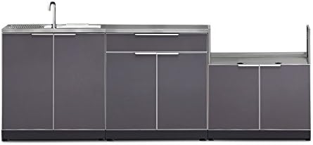 NewAge Products Classic Series 4PC Aluminum Slate Gray Modular Outdoor Kitchen Set - 24" D x 97" W x 35.5" H by NewAgeProductsInc
