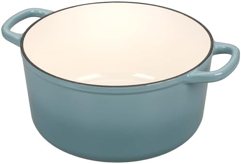 EDGING CASTING Enameled Cast Iron Dutch Oven with Sourdough Bread Baking Kit, Bread Dutch Oven with Lid, Includes Proofing Basket & Baking Tools, 5qt, Seasalt - Image 6
