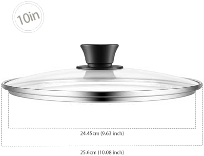 10 Inch Cast Iron Skillet with Glass Lid, Pre-Seasoned Frying Pan - Image 6