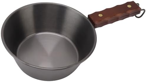 Aramox Camping Skillet 304 Stainless Steel Outdoor Skillet with Wooden - Image 7