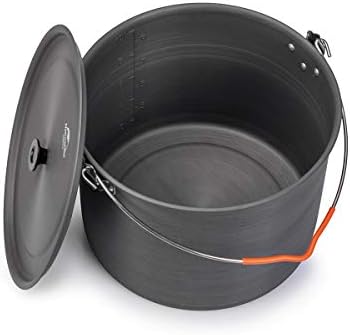 Naturehike 10.5 Quart Aluminum Hanging Pot, 6-8 Person Portable Camping Pot with Lid, Ultralight Outdoor Cooking Pot Cookware for Hiking Picnic Travel - Image 2