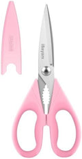 iBayam Pink Kitchen Scissors All Purpose Heavy Duty & Comfort Grip & Cover by iBayamDirect