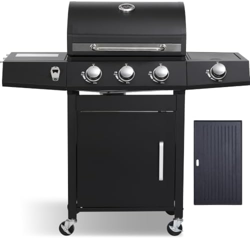 3-Burner Propane Gas Grill and Griddle Combo with Side Burner by Unknown