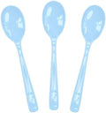 SietDESEO 50 PCS Light Blue Plastic Spoons Disposable Utensils Heavy Duty Baby Blue Spoons Disposable Cutlery for Birthday Wedding Baby Shower Bridal Shower Plastic Silverware by SietDESEO