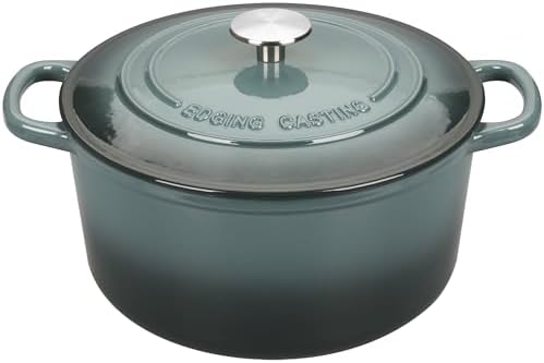 EDGING CASTING Enameled Cast Iron Dutch Oven with Sourdough Bread Baking Kit, Bread Dutch Oven with Lid, Includes Proofing Basket & Baking Tools, 5qt, Slateblue - Image 3