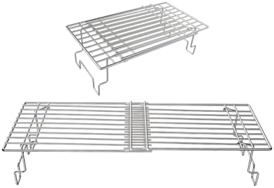 BBQ Future Universal Adjustable Warming Rack for Grills, Folding Stainless Steel Upper Rack for Pit Boss Traeger Pellet Smoker Weber Charbroil Gas Grill Blackstone Griddle & More, Dishwasher Safe by BBQFuture