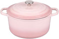 VORRINGARD Enameled Cast Iron Dutch Oven Pot with Lid, for Sourdough Bread Baking, Round Dutch Ovens, 4.5 Quart, Pink by Unknown