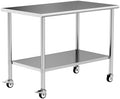Stainless Steel Work Table with Wheels, 30x48 Inch NSF Kitchen Prep Table with Adjustable Undershelf for Commercial Restaurant, Garage, Outdoor BBQ by Chingoo