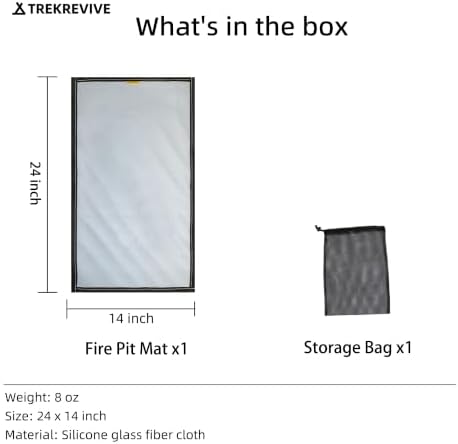 Trekrevive Fire Pit Mat, Tent Stove Ember Mat, 24 x 14 in, Fireproof Mat, Portable BBQ Mat for Under Grill, Outdoor Fire Pit, Fireplace, Camping Wood Stove, Grass, Campsite, Lawn - Image 4