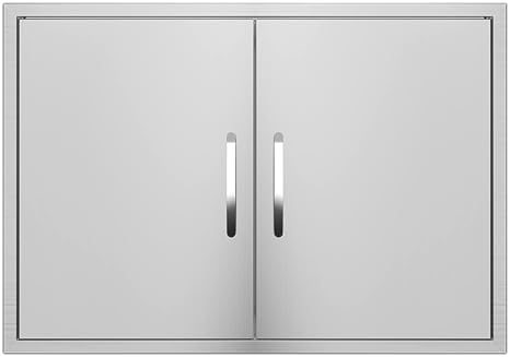 BBQ Access Double Doors 30Wx21H Flush Mount Stainless Steel Outdoor Kitchen Door for Outside Cabinets and BBQ Island by YourFriends