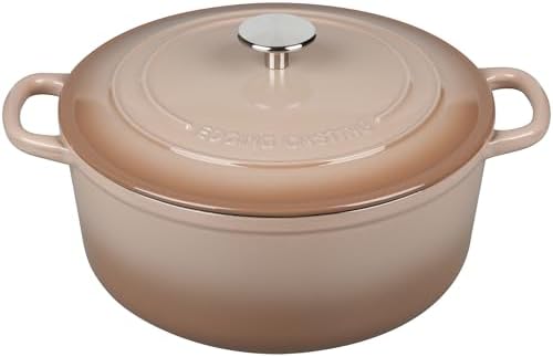 EDGING CASTING Enameled Cast Iron Dutch Oven Pot With Lid, 5.5 Quart, for Bread Baking, Cooking, Mocha by EDGINGCOOKWARE