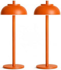 Orange Cordless Table Lamps, Rechargeable LED Touch Lamp, 2 Pack by Moragin