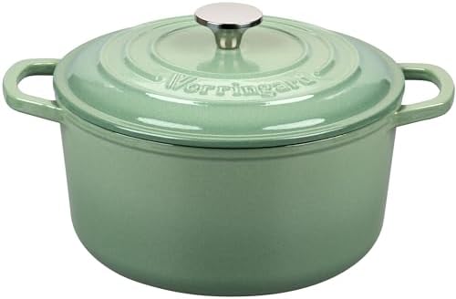 VORRINGARD Enameled Cast Iron Dutch Oven Pot with Lid, for Sourdough Bread Baking, Round Dutch Ovens, 6 Quart, Sage green by Unknown