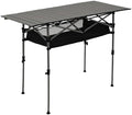 Portable Folding Camping Table, Adjustable Height, Black, 47 x 21 in by FXKS