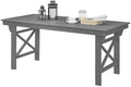 HDPE Outdoor Dining Table, 66.9” Rectangle Patio Dining Table for 6, All-Weather HDPE Outdoor Table with 2.2” Umbrella Hole, HDPE Patio Furniture for Deck, Backyard, Garden, Pool, Smoke Gray by SeeHill