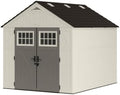 Suncast 8x10 Ft. Outdoor Storage Shed - Large Resin Outdoor Shed with Floor Included, Lockable Double Doors & Skylights. 547 Cu Ft Tremont Garden Resin Sheds for Lawn Tools, Riding Mowers, & Bikes by Unknown