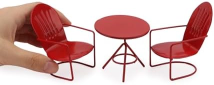 3 Pcs Miniature Bistro Table Chairs Set 1 12 Scale Dollhouse Accessories by Cuteminifulfillsallyourfantasiesabouttheminihomeinyourdreams