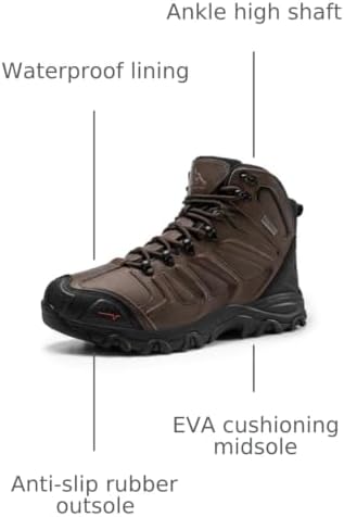NORTIV 8 Men's Ankle High Waterproof Hiking Boots - Image 3