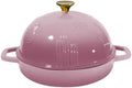 Flavehc Bread Oven Cast Iron Bread Dutch Oven with Cloche Lid for Bread Baking BerryPink Enameled Cast Iron Bread Oven with Dome Lid for Sourdough 5 qt by FLAVEHC