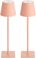 Kakanuo Pink Cordless Rechargeable Table Lamp 5000mAh Battery Operated Lamps, 3 Colors Stepless Dimming Touch Lamp for Living Room, Kitchen Counter, Dining, Outdoor Patio, 2 Pack by KakanuoLightings