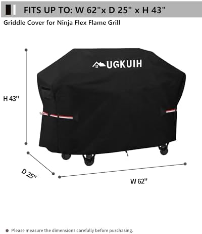 Outdoor Grill Cover Compatible with Ninja Flex Flame Series Grill,600D Oxford Fabric Heavy Duty Waterproof UV Resistance, Fit for Ninja PG300 and PG301 Series - Image 7