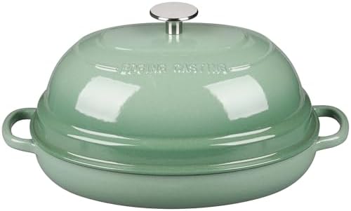 EDGING CASTING Enameled Oval Cast Iron Dutch Oven Pot with Lid, Bread Dutch Oven for Sourdough Bread Baking, Dutch Oven Bread, Bread Oven, 6QT, Sage Green - Image 5