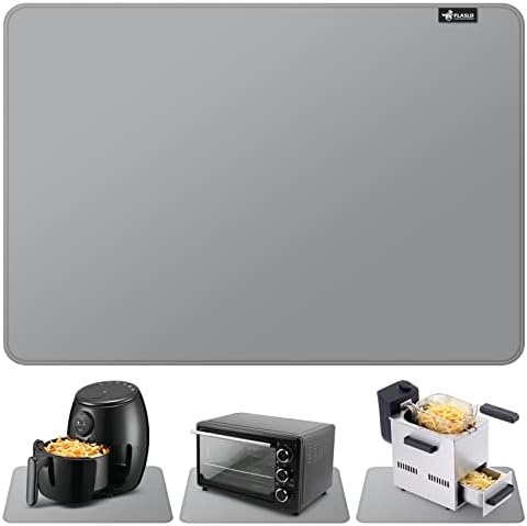 FLASLD Heat Resistant Mat for Air Fryer Site on, Fireproof Silicone Mats for Kitchen Counter, Countertop Protector, No-slip and Waterproof (Gray, 12"X18") by FLASLD