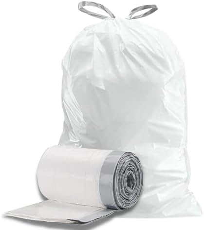 Plasticplace Trash Bags, Compatible with Simplehuman Code H, 8-9 Gallon Trash Can Liners, White Drawstring Garbage Bags, 100 Count Heavy Duty - Image 6