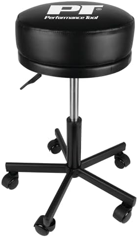 Performance Tool W85033 Pneumatic Rolling Shop Stool with Wheels by PerformanceTool