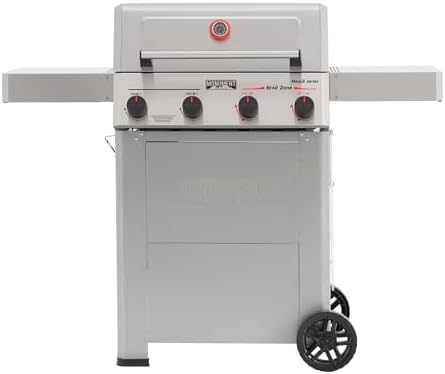 Monument Grills 4 Burner Propane Gas Grill with Advanced Broil Zone, Stainless Steel Outdoor Mesa 2 Barbecue Grill, Foldable Side Shelves, 500°F in 5 Mins, Fast Assembly, Mesa II 410FBZ by MonumentGrills