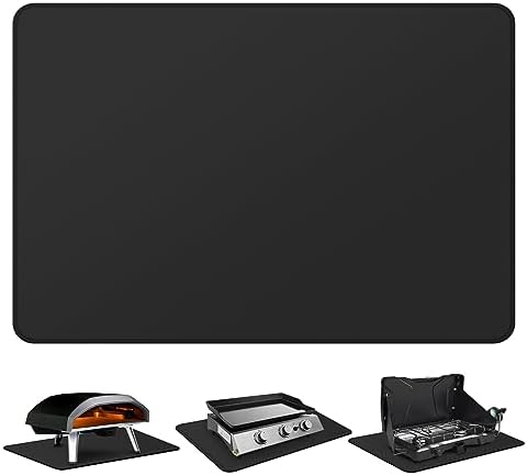 FLASLD Fireproof & Waterproof Under Blackstone Griddle BBQ Mat, Protect Your Prep Table and Outdoor Grill Table - Heat Resistant Grill Table Mat (Black,16 x 24in) by FLASLD