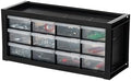 IRIS USA 12-Drawer Desk Storage Organizer, Charms, Water Packets, Black by IRISUSA