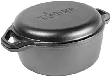 Lodge Chef Collection 6 Quart Pre-Seasoned Cast Iron Double Dutch Oven - Image 4