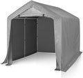 VINGLI Outdoor Portable Storage Shed, Heavy Duty Bike Tent with Roll-up Zipper Door, Waterproof and UV Resistent Carport for Motorcycle, Garden Tools and Firewood (Gray, 8x8x6.7 FT) by VINGLI