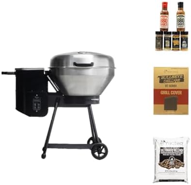 recteq Pellet Grill RT-B380 Bullseye + Grilling Basics Bundle, BBQ, Outdoor, and Electric Pellet Smoker Grill, Electric Smokers, Uses 100% Wood Pellets for Ribs, Brisket, Chicken, Sear, Smoke by recteq