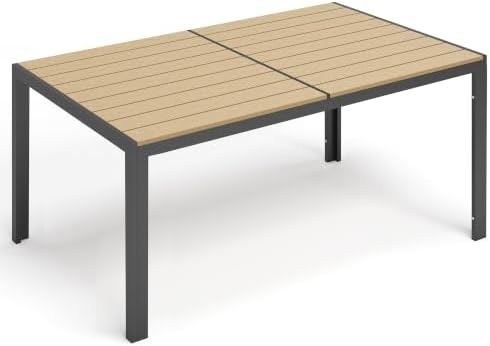 PIZZELLO Patio Dining Table for 6, 59" Rectangular Outdoor Patio Tables by PIZZELLO
