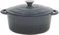 Gibson Home Addlestone 5 Qt Enameled Cast Iron Dutch Oven Pot with Lid – Round, Oven Safe to 500°F, Ideal for Bread Baking & Stews - Gradient Navy Blue by GibsonHomewares