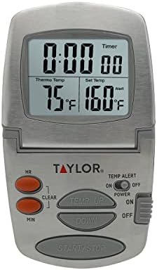 Taylor Precision Products Programmable with Timer Instant Read Wired Probe Digital, Meat, Food, Grill BBQ Cooking Kitchen Thermometer, Stainless Steel - Image 6