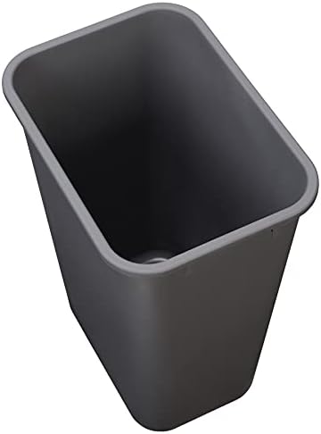 Amazon Basics Rectangular Commercial Office Wastebasket, Easy to Clean, 10 Gallon, Grey, 2-Pack - Image 3