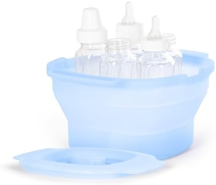 Ubbi 3-in-1 Collapsible Microwave Baby Bottle Sterilizer Wash Bin, Blue by Unknown