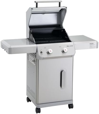 Monument Grills 2-Burner Stainless Steel Liquid Propane Gas Grill, Two Foldable Shelves Patio Garden Barbecue Grill with Clearview® Lid, Knob Control, Mesa200S with BBQ Cover - Image 4