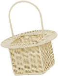 Storage Basket Organizer for Dining Table with Handle Multifunctional Picnic Basket, Beige Round by Unknown