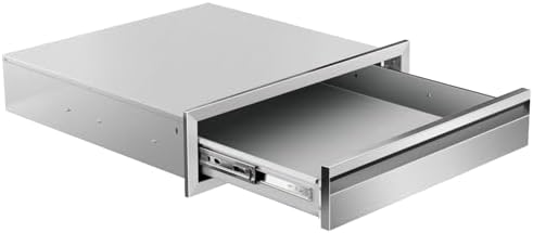 Outdoor Kitchen Drawers Stainless Steel Single BBQ Drawers Built-in Drawer 24" W x 6.5" H x 23" D for Outdoor Kitchen Island Patio Grill Station by Unknown