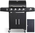 4 Burner Propane Gas Grill and Griddle Combo, Black by Unknown