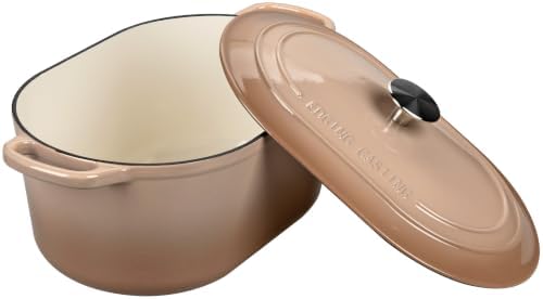 EDGING CASTING Enameled Cast Iron Oval Dutch Oven, 6QT, Mocha - Image 7