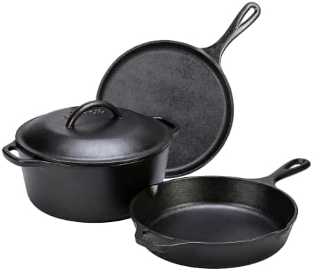 Lodge Cast Iron 4-Piece Set, PFAS-Free Pre-Seasoned Kitchen Set by Lodge
