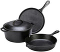 Lodge Cast Iron 4-Piece Set, PFAS-Free Pre-Seasoned Kitchen Set by Lodge
